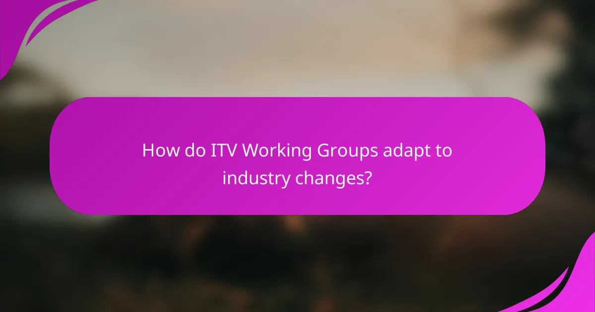 How do ITV Working Groups adapt to industry changes?