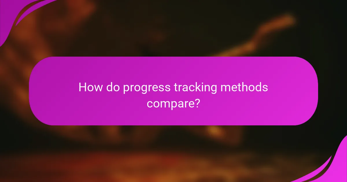 How do progress tracking methods compare?