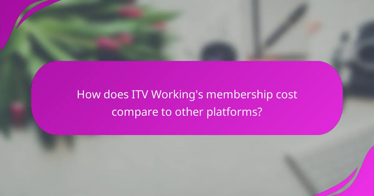 How does ITV Working's membership cost compare to other platforms?