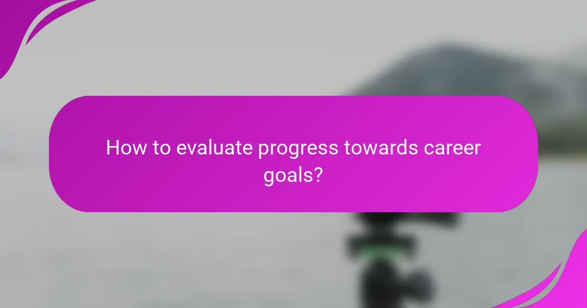 How to evaluate progress towards career goals?