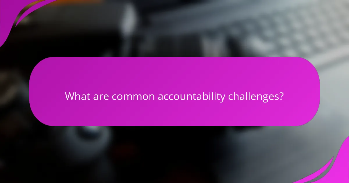 What are common accountability challenges?